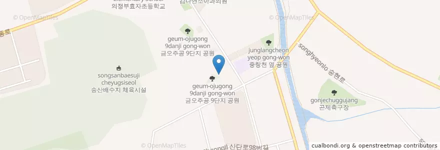Mapa de ubicacion de 금오주공9 단지 정자 en Республика Корея, Кёнгидо, 의정부시.
