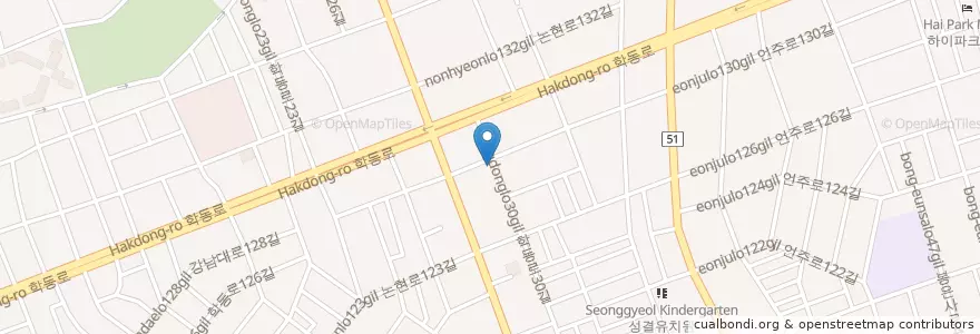 Mapa de ubicacion de 스타벅스 en 대한민국, 서울, 강남구, 논현동, 논현2동.