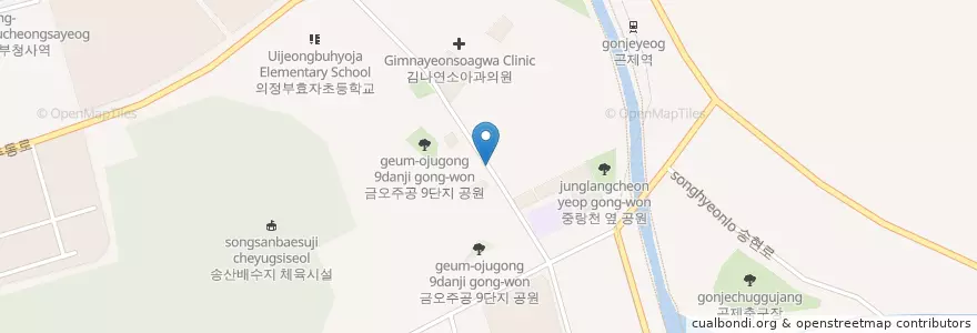 Mapa de ubicacion de 신한ATM en 大韓民国, 京畿道, 議政府市.
