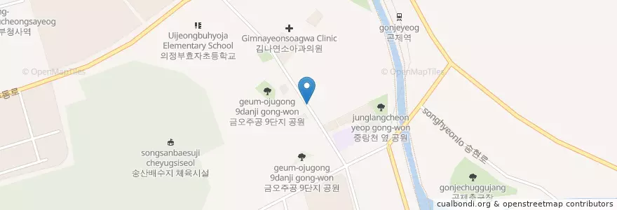 Mapa de ubicacion de 공중전화 en 대한민국, 경기도, 의정부시.