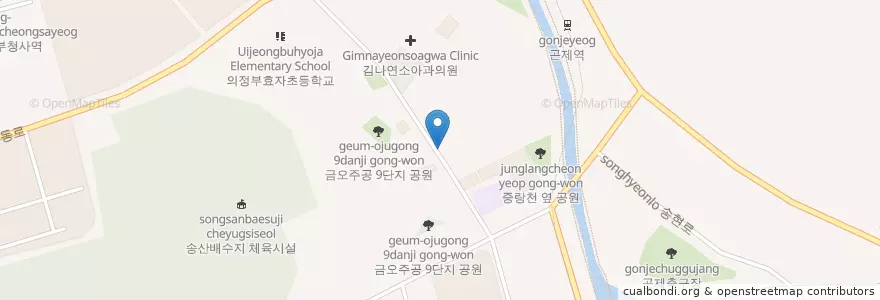 Mapa de ubicacion de 송산약국 en Südkorea, Gyeonggi-Do, 의정부시.