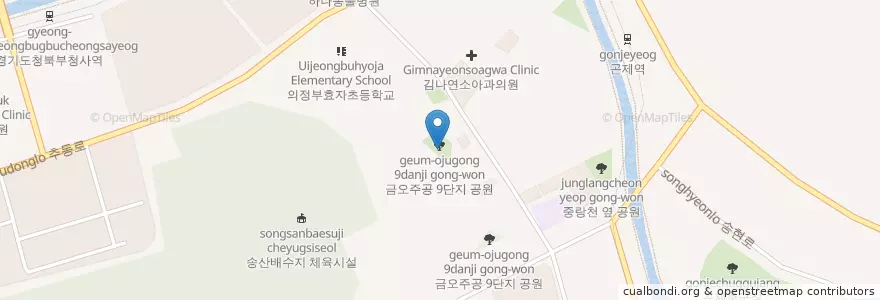 Mapa de ubicacion de 금오주공 9단지 분수대 en Güney Kore, 경기도, 의정부시.