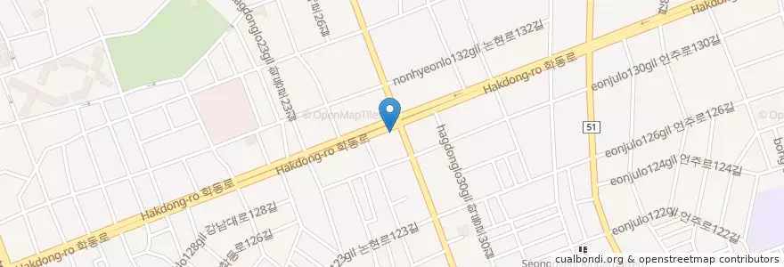 Mapa de ubicacion de 맥도날드 en Corea Del Sur, Seúl, 강남구, 논현동, 논현1동.