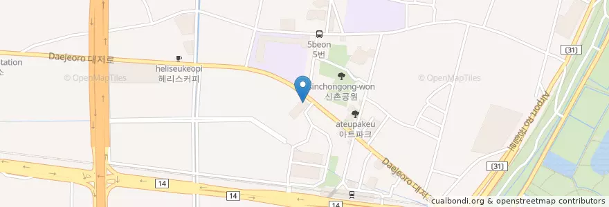 Mapa de ubicacion de 부산은행 en Korea Selatan, 부산, 강서구, 대저동.
