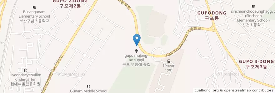 Mapa de ubicacion de 파스쿠치 en Республика Корея, Пусан, 북구, 구포동.