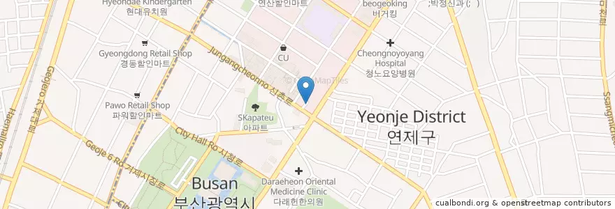Mapa de ubicacion de 영양탕 en Республика Корея, Пусан, 연제구.