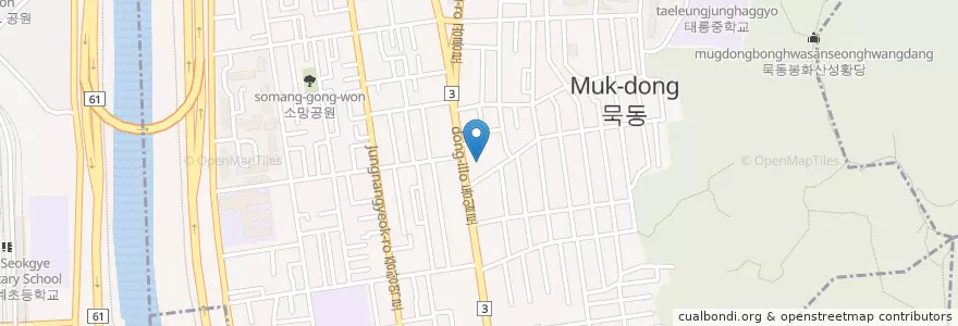 Mapa de ubicacion de 미소사랑치과 en Corea Del Sur, Seúl, 중랑구, 묵1동.