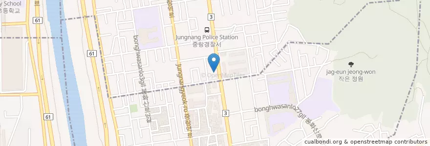 Mapa de ubicacion de 중소기업업은행 en Corea Del Sur, Seúl, 중랑구, 묵2동.