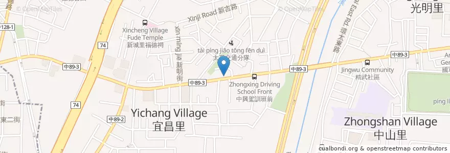 Mapa de ubicacion de 豆咖啡 en تايوان, تاي شانغ, 太平區.