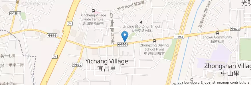 Mapa de ubicacion de 太平隆手工肉圓 en Taïwan, Taichung, 太平區.