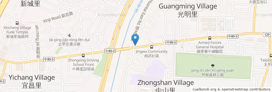 Mapa de ubicacion de 永和四海豆漿 en تايوان, تاي شانغ, 太平區.