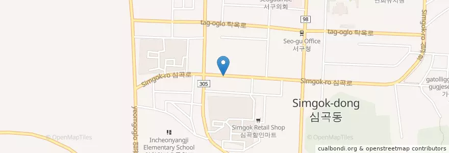 Mapa de ubicacion de 서구정동장로교회 en Corea Del Sud, 인천, 서구, 연희동.