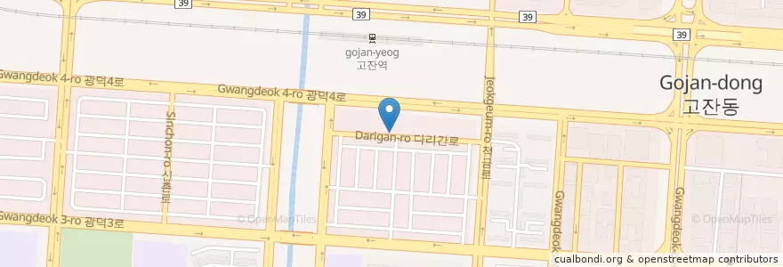 Mapa de ubicacion de 고잔숯불갈비 en 대한민국, 경기도, 안산시, 단원구.