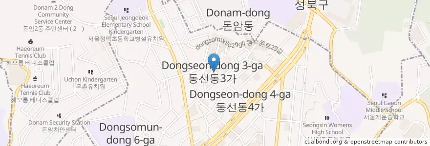 Mapa de ubicacion de 김씨커피 en Korea Selatan, 서울, 성북구.
