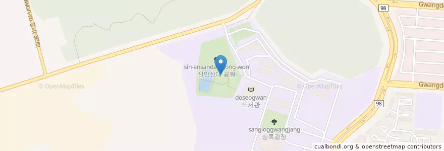Mapa de ubicacion de 연못가 카페 en 대한민국, 경기도, 안산시, 단원구.