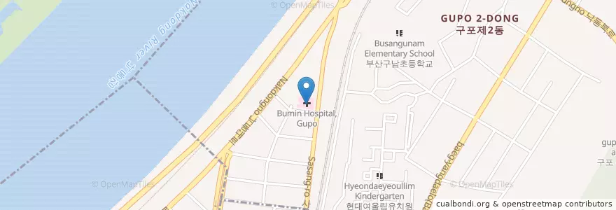 Mapa de ubicacion de 구포 부민병원 en South Korea, Busan, Buk-Gu, Gupo-Dong.