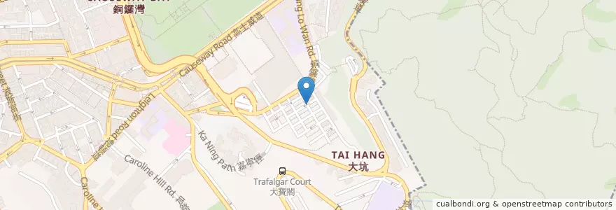 Mapa de ubicacion de Cafe on the Corner en China, Guangdong, Hong Kong, Pulau Hong Kong, Wilayah Baru, 灣仔區 Wan Chai District.
