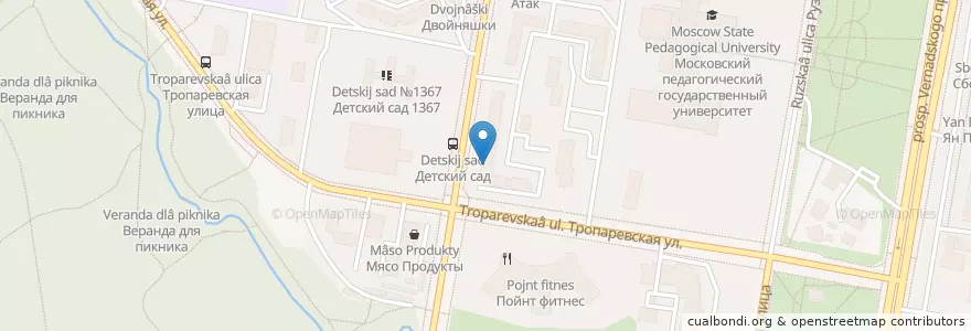 Mapa de ubicacion de Kitchen en Rusia, Центральный Федеральный Округ, Москва, Западный Административный Округ, Район Тропарёво-Никулино.