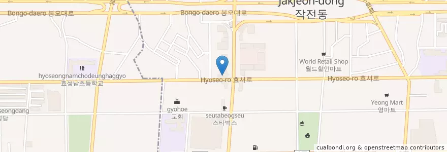 Mapa de ubicacion de 파리바게트 en 대한민국, 인천, 계양구, 작전동.