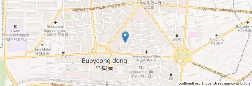 Mapa de ubicacion de 신가네삼치 en Südkorea, Incheon, Bupyeong-Gu, Bupyeong-Dong.