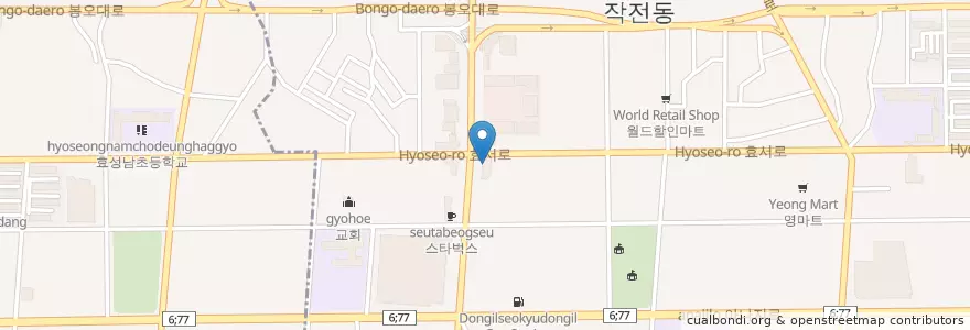 Mapa de ubicacion de 카페베네 en Республика Корея, Инчхон, 계양구, 작전동.