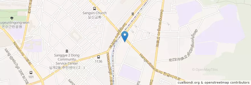 Mapa de ubicacion de 국민은행 상계역지점 en Corea Del Sud, Seul, 노원구.