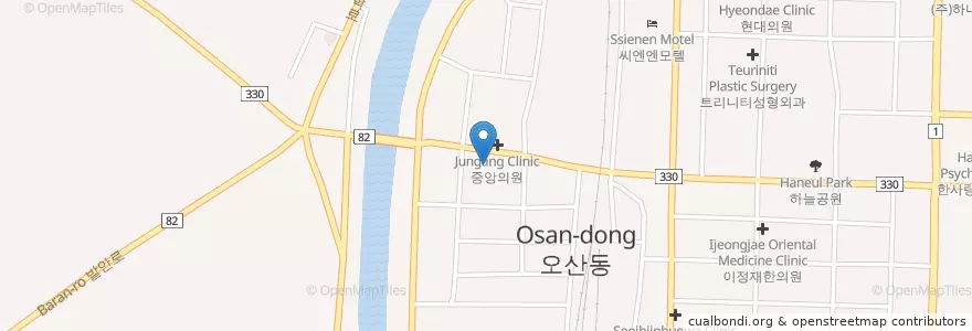 Mapa de ubicacion de 오산농협 남촌지점 en Coreia Do Sul, Gyeonggi, 오산시.