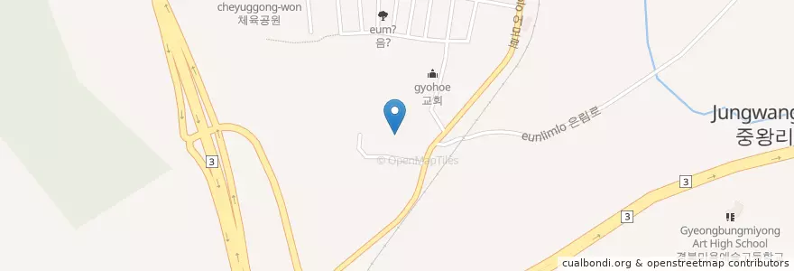 Mapa de ubicacion de 아천초등학교 운동장 en 대한민국, 경상북도, 김천시.