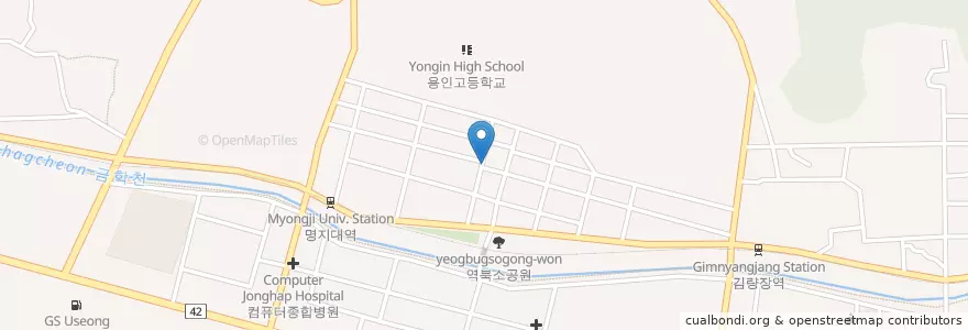 Mapa de ubicacion de 역북교회 en 대한민국, 경기도, 용인시, 처인구.