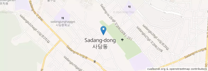 Mapa de ubicacion de 영화 교회 en 韩国/南韓, 首尔, 銅雀區, 사당3동.