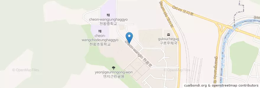 Mapa de ubicacion de 영광제일교회 en Südkorea, Seoul, 구로구, 오류2동.