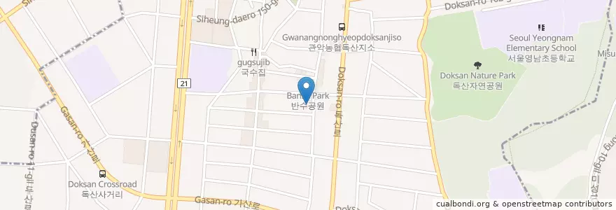 Mapa de ubicacion de 독산보건분소 en Corea Del Sud, Seul, 금천구.