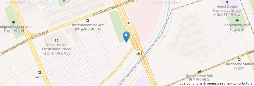 Mapa de ubicacion de 극동교회 en 大韓民国, ソウル, 江南区, 대치2동.