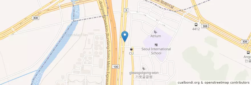 Mapa de ubicacion de 명인만두 en Zuid-Korea, Gyeonggi-Do, 수정구.