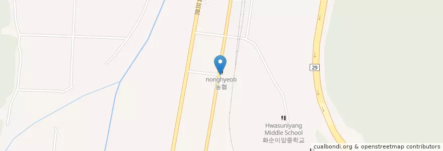 Mapa de ubicacion de 이양성결교회 en South Korea, Jeollanam-Do, Hwasun-Gun.