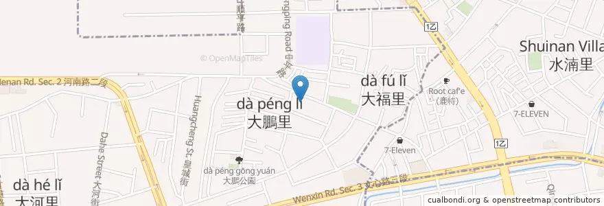 Mapa de ubicacion de 正宗萬巒豬腳 en تايوان, تاي شانغ, 北屯區.