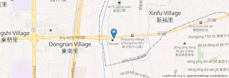 Mapa de ubicacion de 牧森原味牛排 en تايوان, تاي شانغ, 東區.