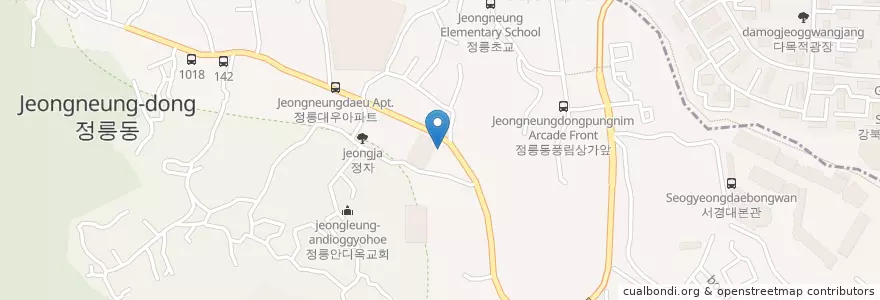 Mapa de ubicacion de 개동교회 en Corée Du Sud, Séoul, 성북구, 정릉4동.
