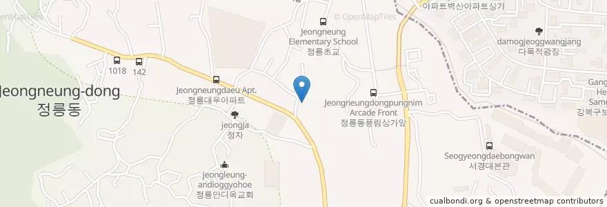 Mapa de ubicacion de 원정유치원 en 대한민국, 서울, 성북구, 정릉4동.