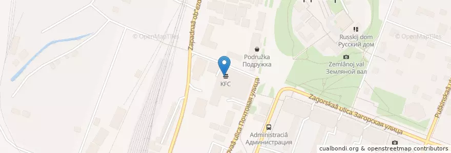 Mapa de ubicacion de KFC en روسيا, Центральный Федеральный Округ, محافظة موسكو, Дмитровский Городской Округ.