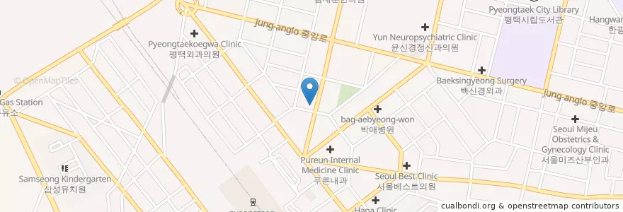 Mapa de ubicacion de 할리스 평택점 en Korea Selatan, Gyeonggi, 평택시.