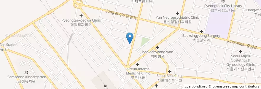Mapa de ubicacion de KFC 평택점 en 대한민국, 경기도, 평택시.