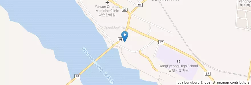 Mapa de ubicacion de 강변 교회 en Korea Selatan, Gyeonggi, 양평군.