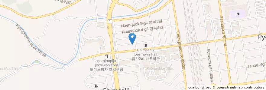 Mapa de ubicacion de 궁중손칼국수 왕족발왕보쌈 en کره جنوبی, 세종, 조치원읍.