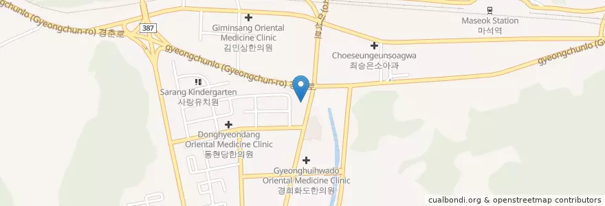 Mapa de ubicacion de 화도교회 en Zuid-Korea, Gyeonggi-Do, 남양주.