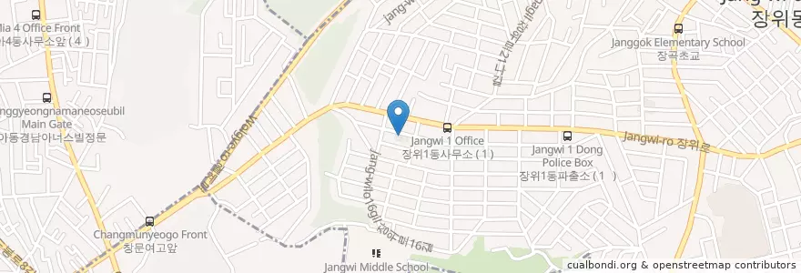 Mapa de ubicacion de 이화빌라 주차장 en Güney Kore, Seul, 성북구, 장위1동.