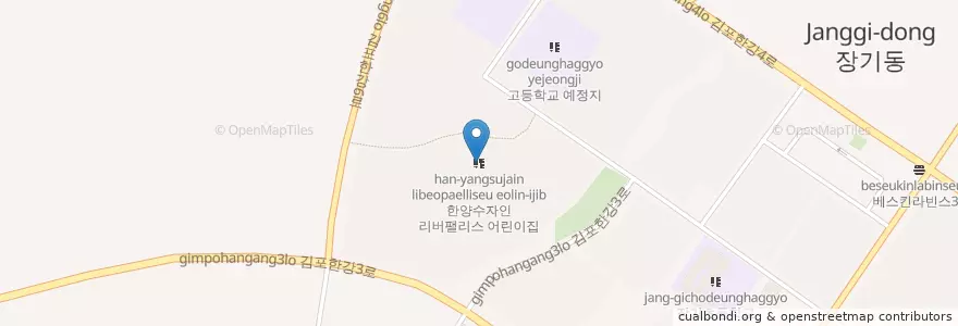 Mapa de ubicacion de 한양수자인 리버팰리스 어린이집 en 韩国/南韓, 京畿道, 金浦市.