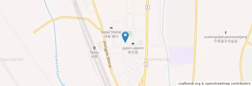 Mapa de ubicacion de 돼지갈비 en Республика Корея, Кёнгидо, Сувон, 권선구.