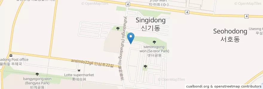 Mapa de ubicacion de 키즈하버드어린이집 en Korea Selatan, Daegu, 동구, 안심동.