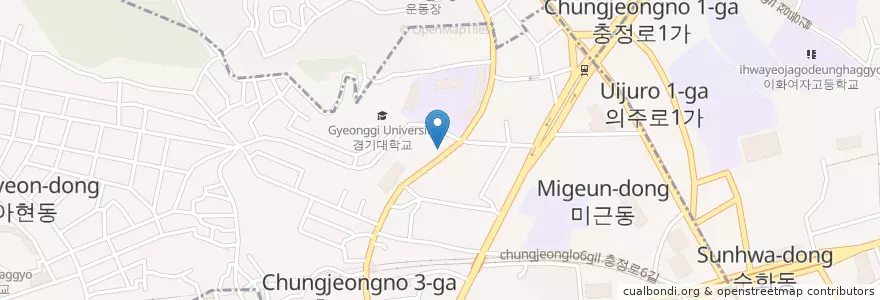 Mapa de ubicacion de 새마을금고 en Corée Du Sud, Séoul, 서대문구, 충현동.